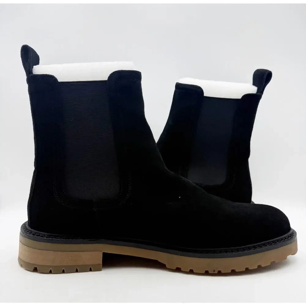 Saint Morta Men's Chunky Chelsea Boots Size 12 EU 46 Black Suede Gum NIB